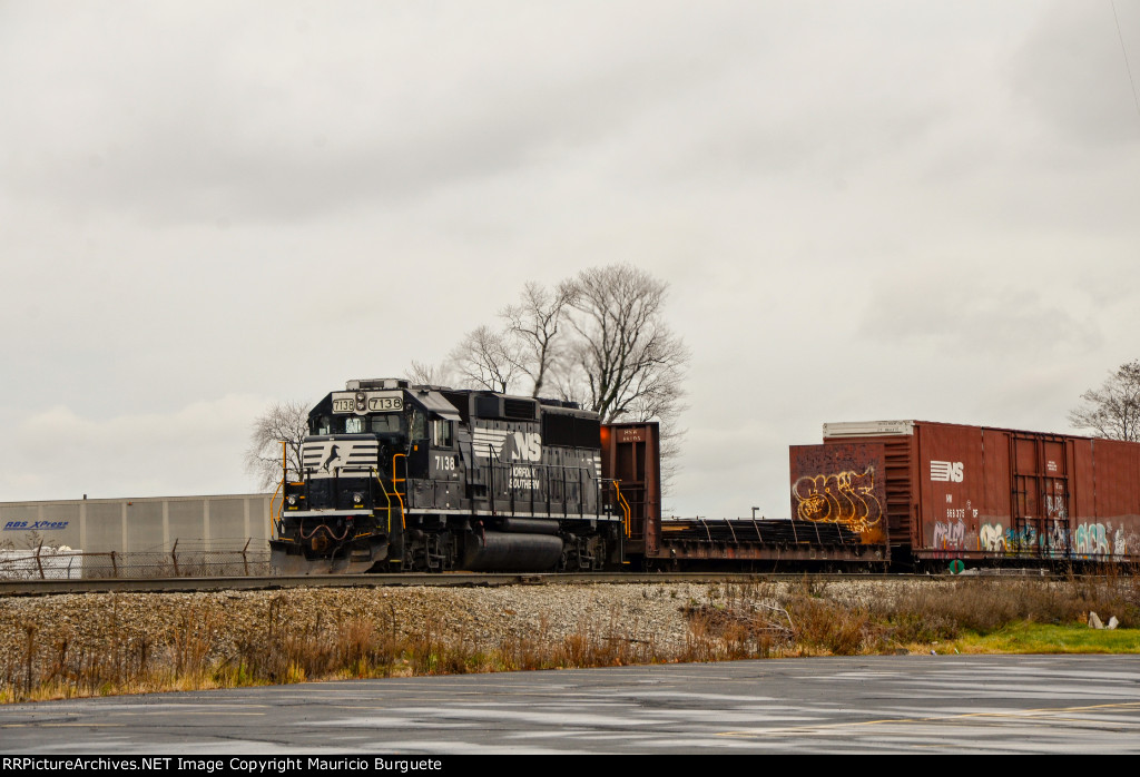 NS GP60 Locomotive making moves in the yard